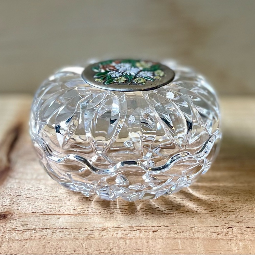 Sterling Silver & Crystal Powder Box - Picture 2 of 6